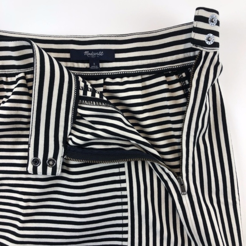 Madewell Ponte Swivel Mini Skirt Black White - Picture 7 of 7